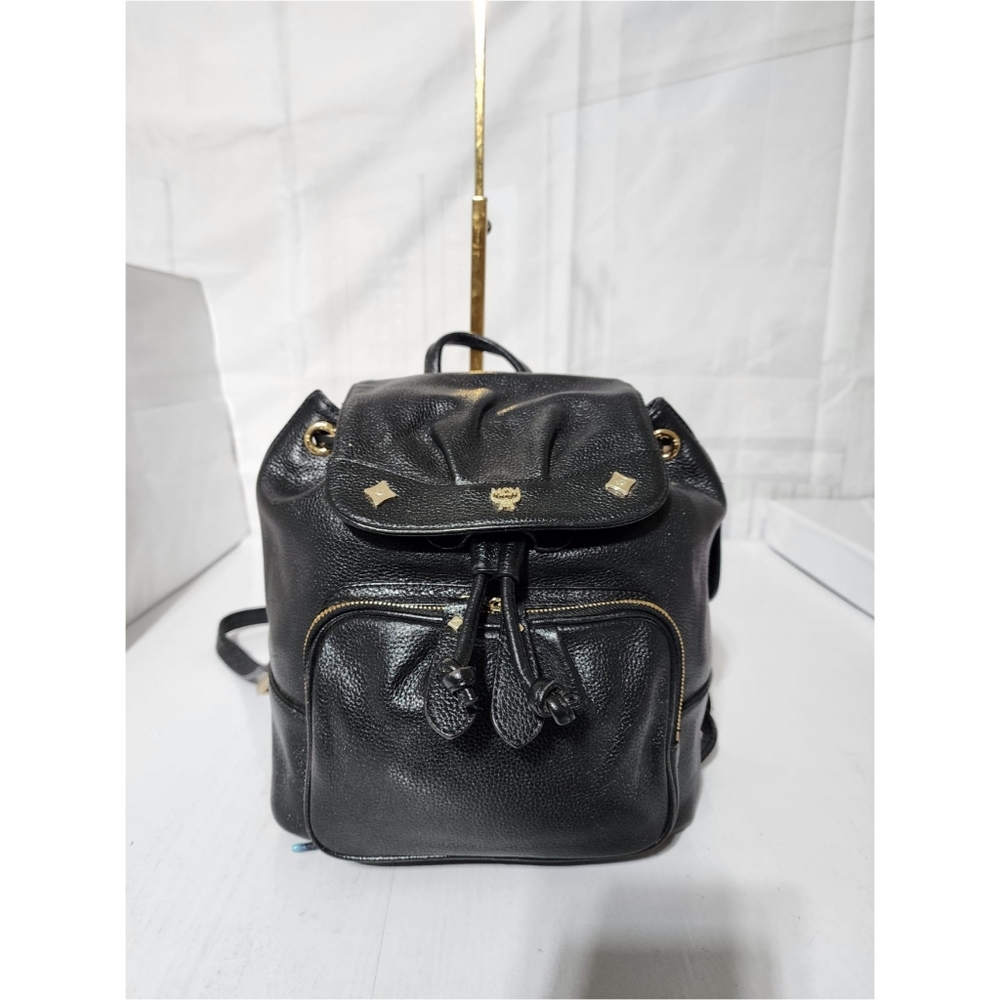 MCM Vintage Leather Backpack Black